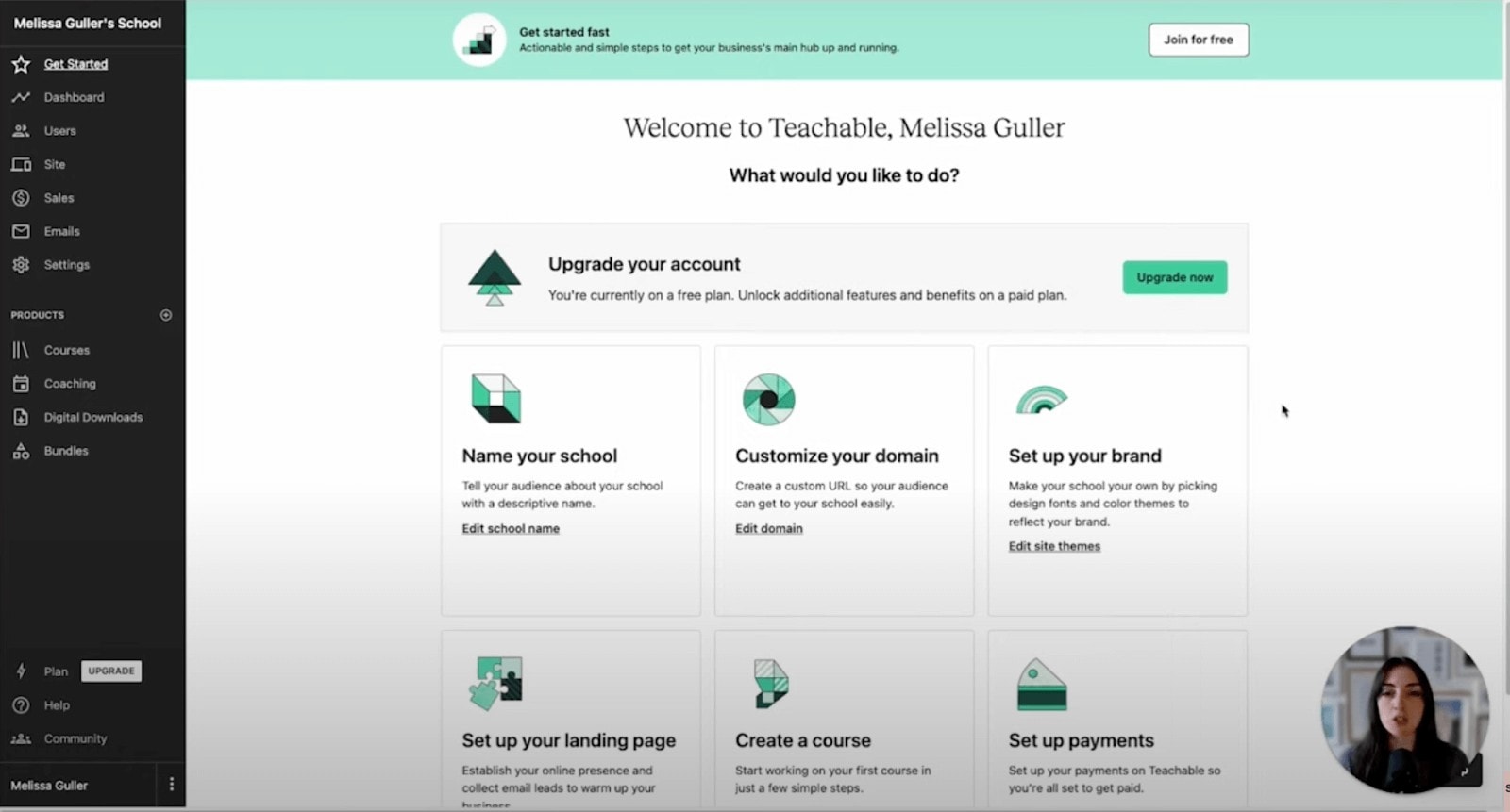 Teachable tutorial admin dashboard